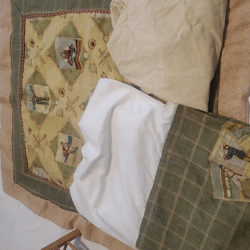 Vintage Sports-Themed Crib Bedding Set